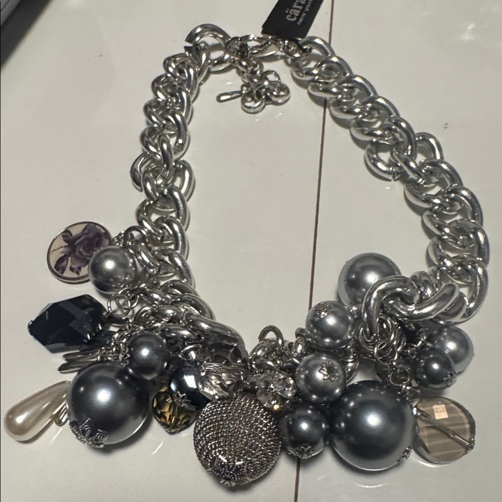 Cara New York Silver Charm Statement Necklace (BR999/3) - Picture 10 of 10